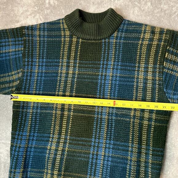 VTG Timberland Weathergear Sweater 100% Wool Mens XL Green Pullover Grandfather - Picture 9 of 10